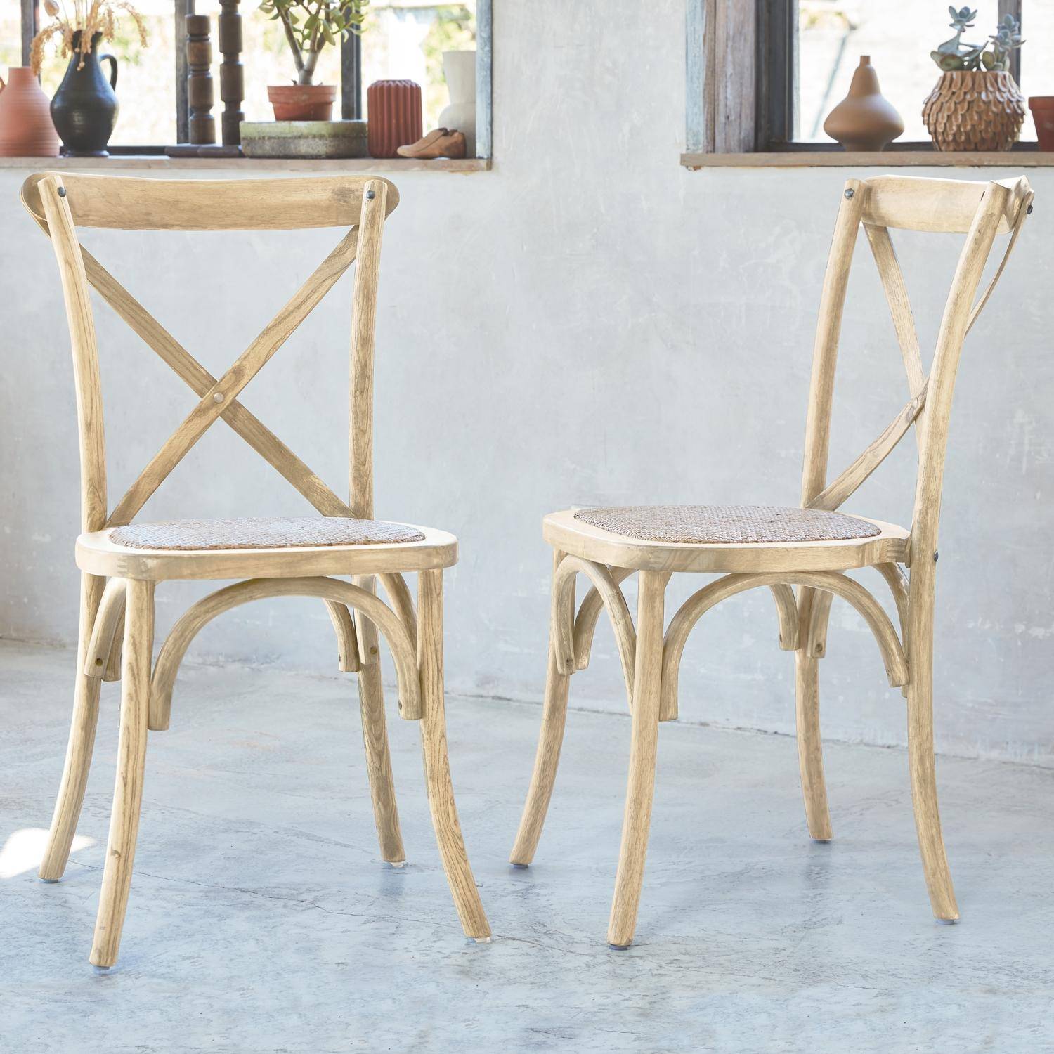 Belleville - Silla de bistró vintage de madera, set de 2