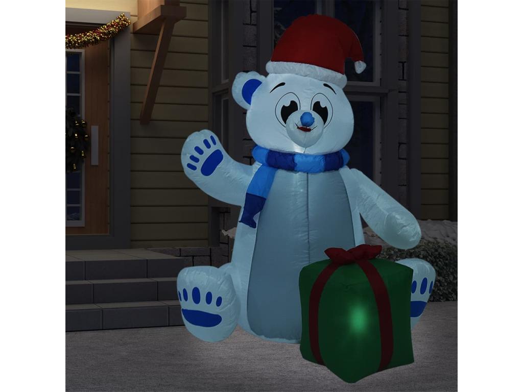 Oso polar inflable de Navidad LED interior y exterior 2,4 m