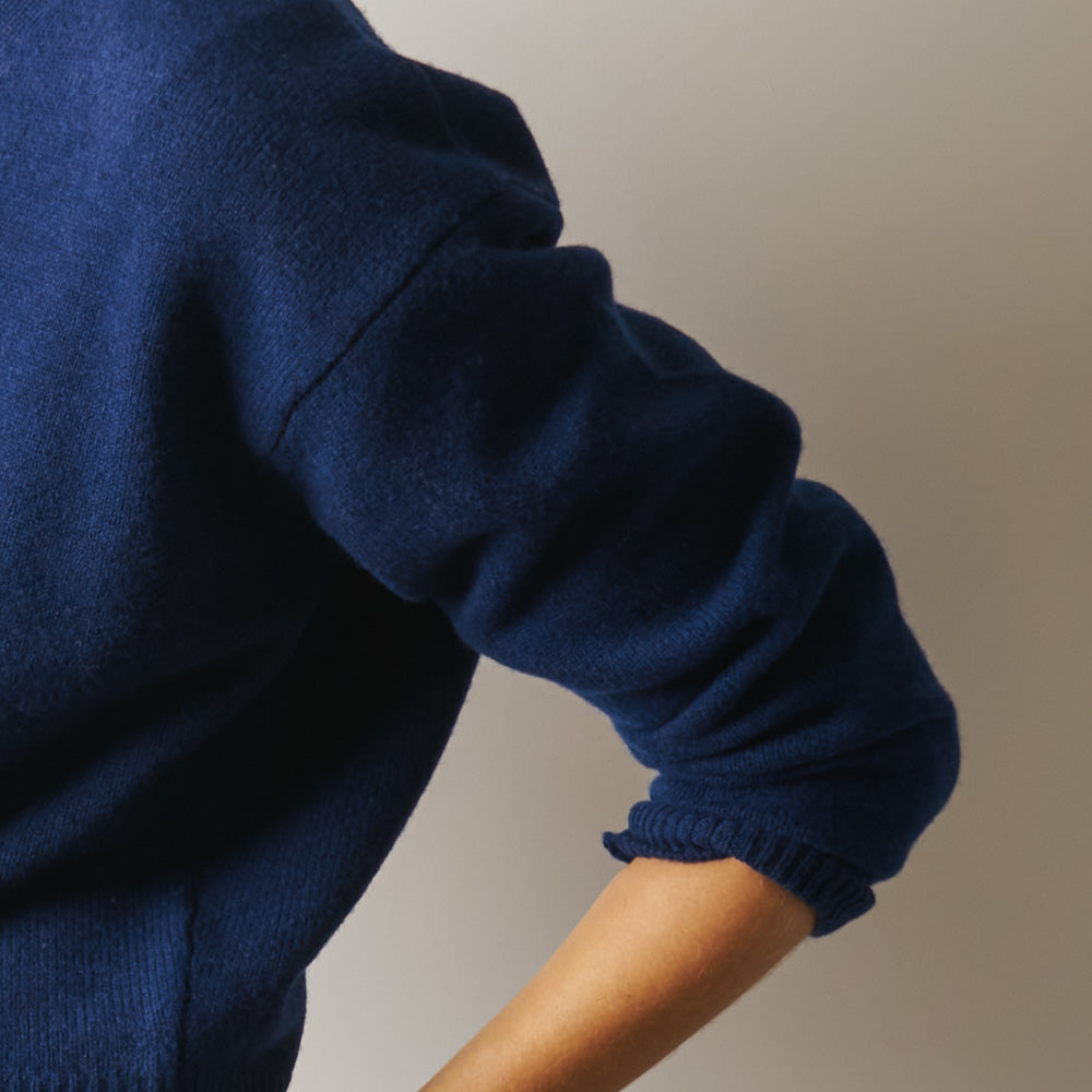 Merci - Gilet Lucia en Laine - Bleu foncé