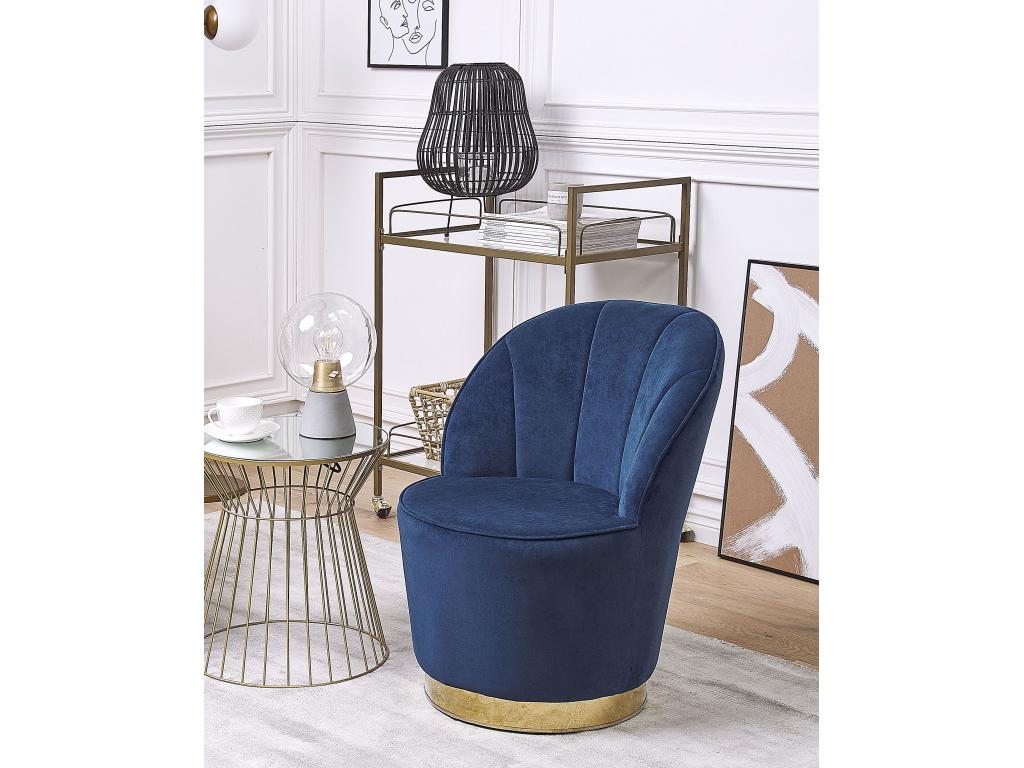 Sillón Homelyvo Terciopelo Azul oscuro