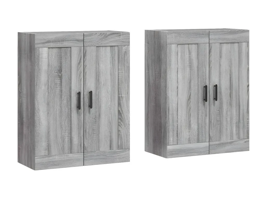 Armarios de pared 2 uds Prietocasa de ingeniería gris Prietocasa