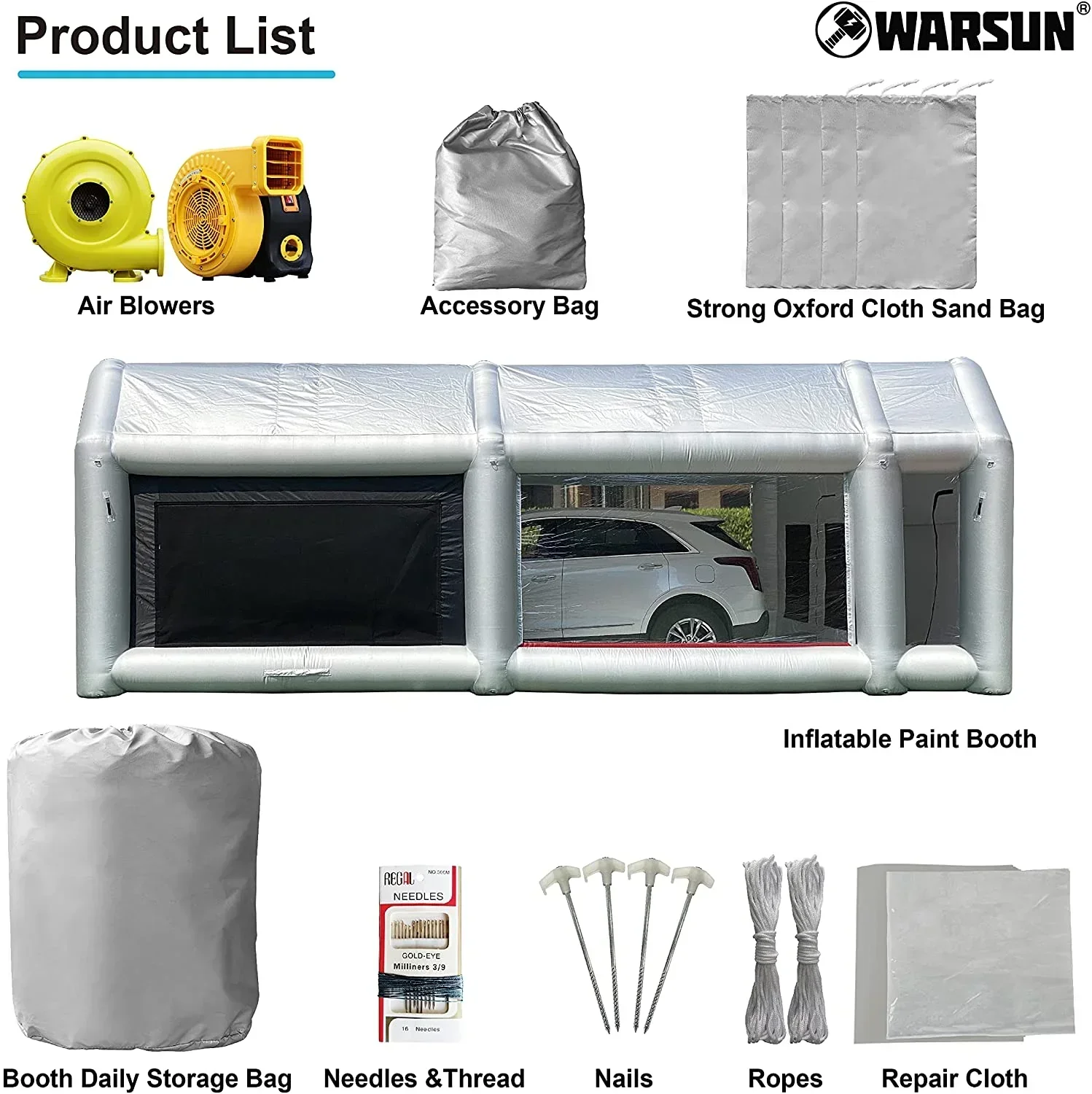 WARSUN Inflatable Paint Booth With Air Filter System, 28X15X10Ft, 950W+750W Blowers - Image 5 WARSUN Inflatable Paint Booth With Air Filter System, 28X15X10Ft, 950W+750W Blowers - Image 5
