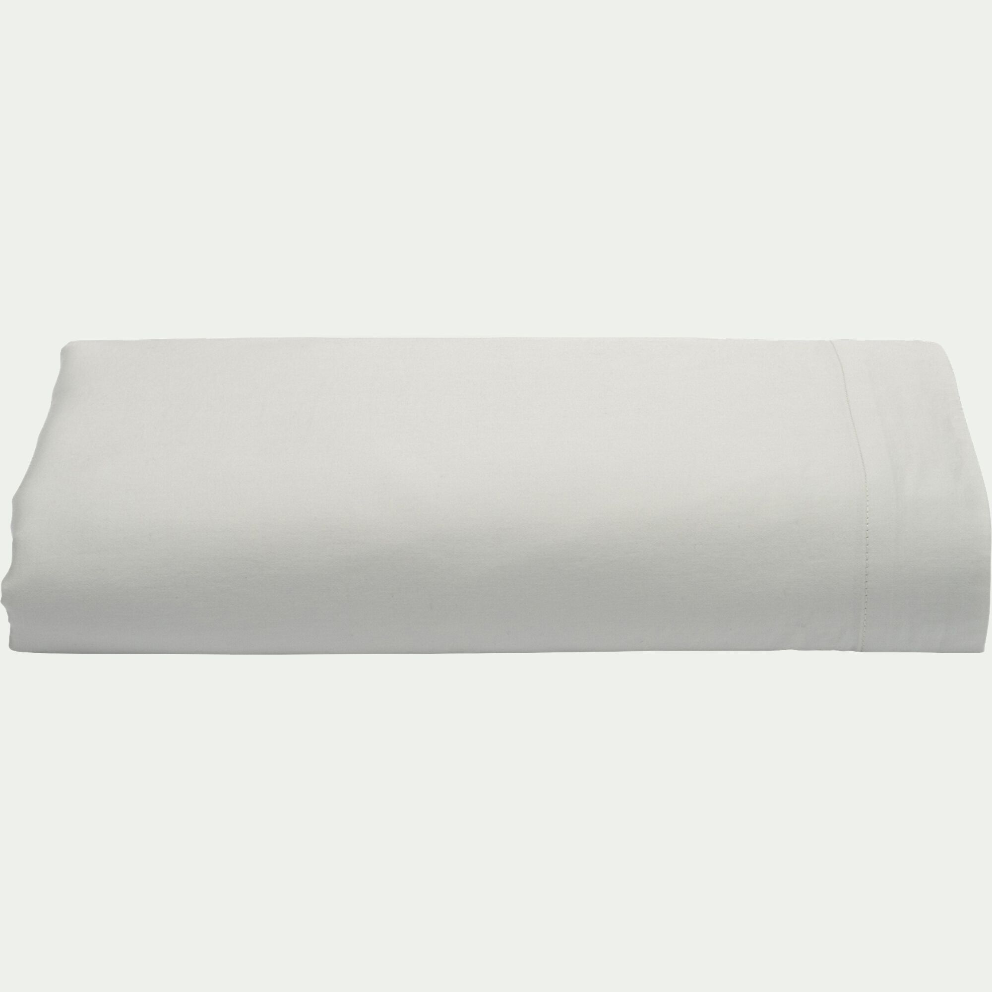 SATINE - Drap plat en satin lavé 270x300cm - vert opaline