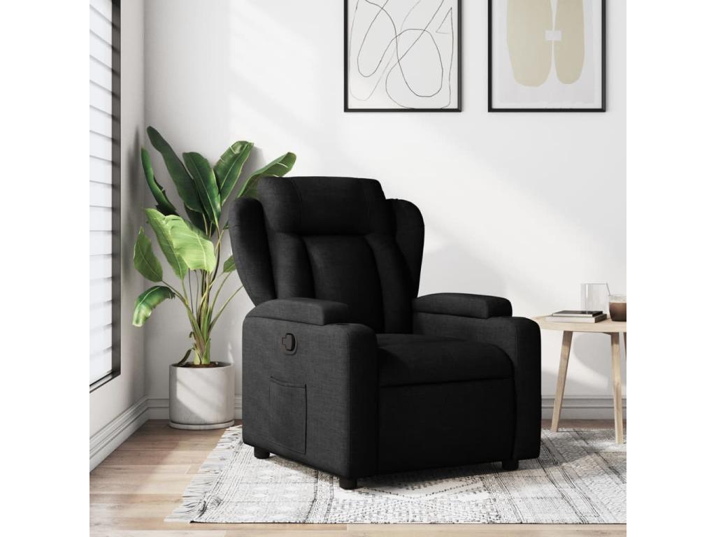 Sillón reclinable de tela negro