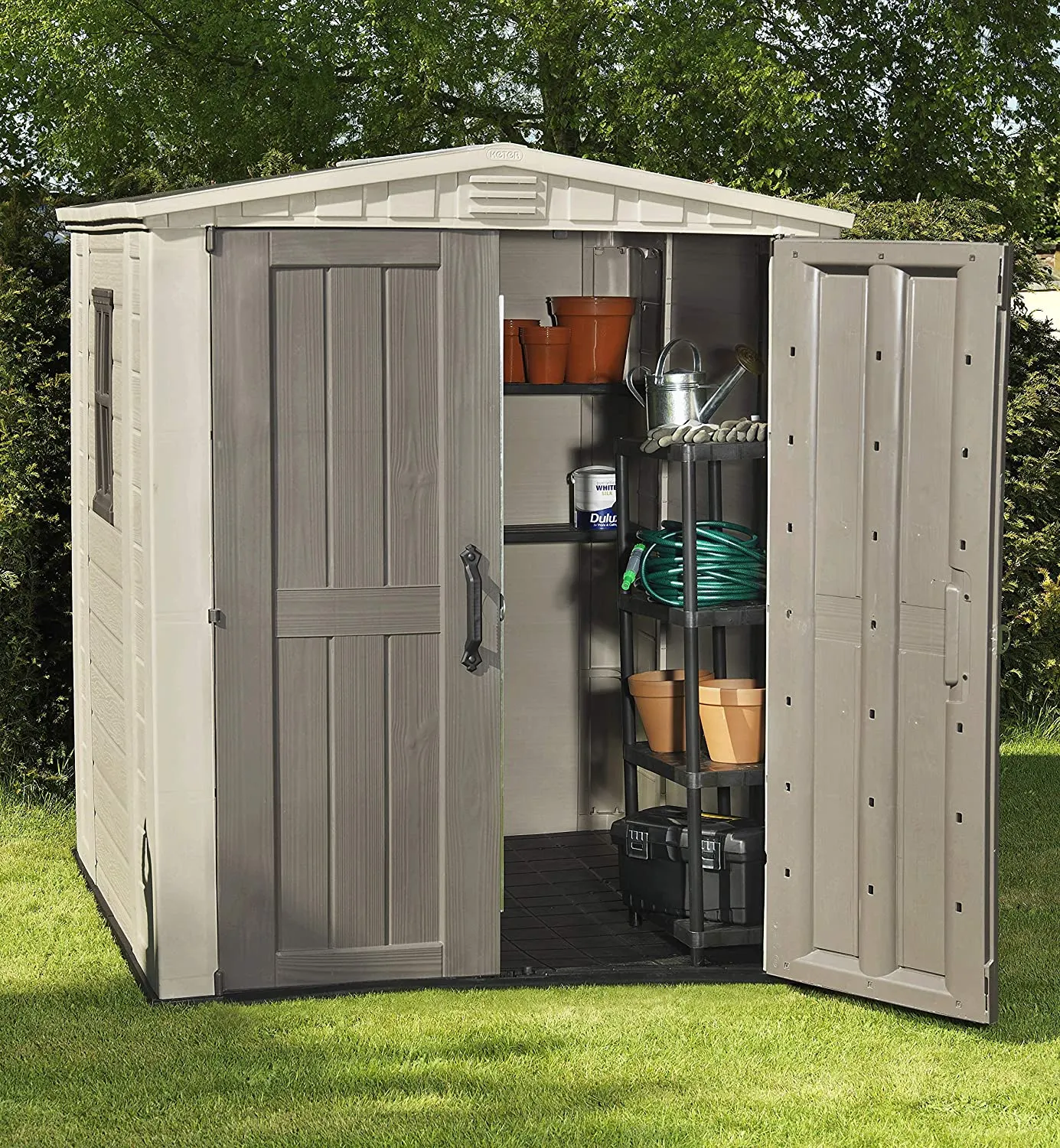 Keter Factor Double Door Plastic Garden Shed