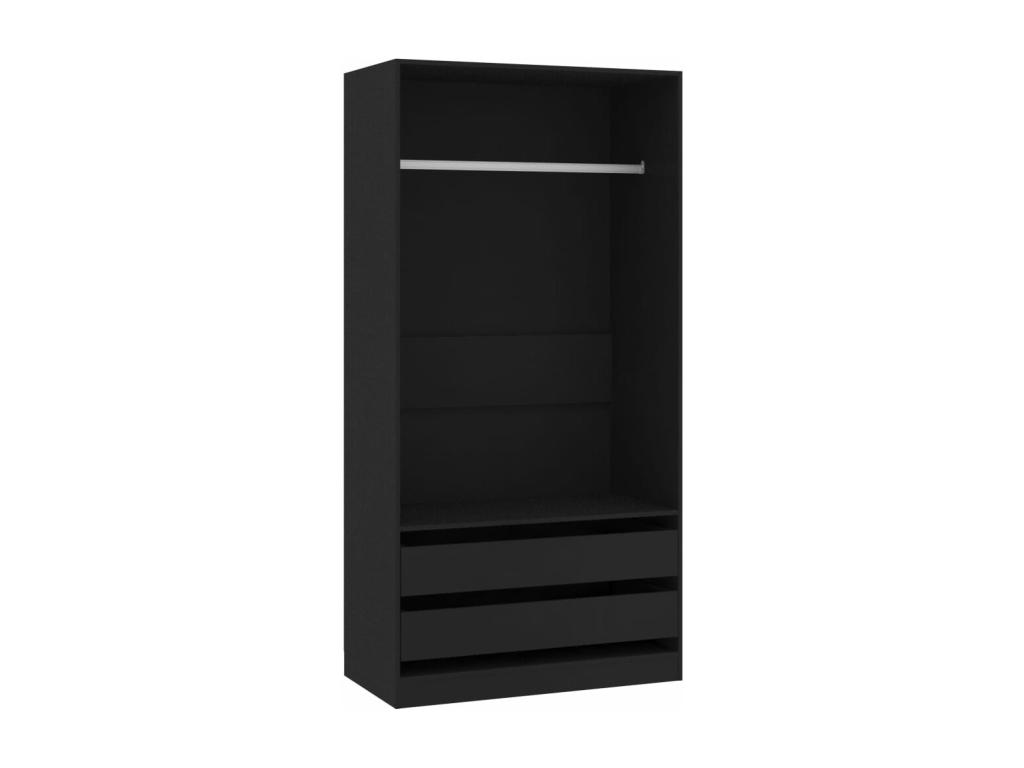 Armario de madera contrachapada negro 100x50x200 cm