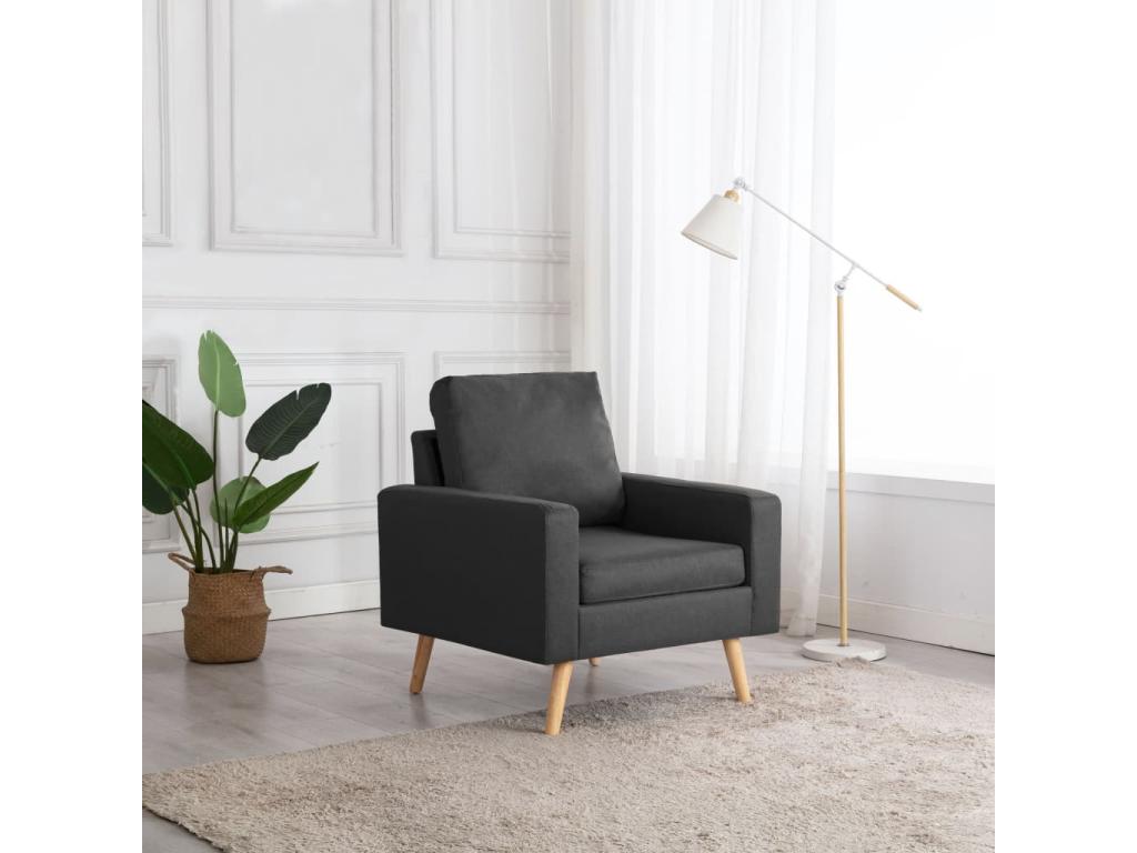 Sillón de tela gris oscuro