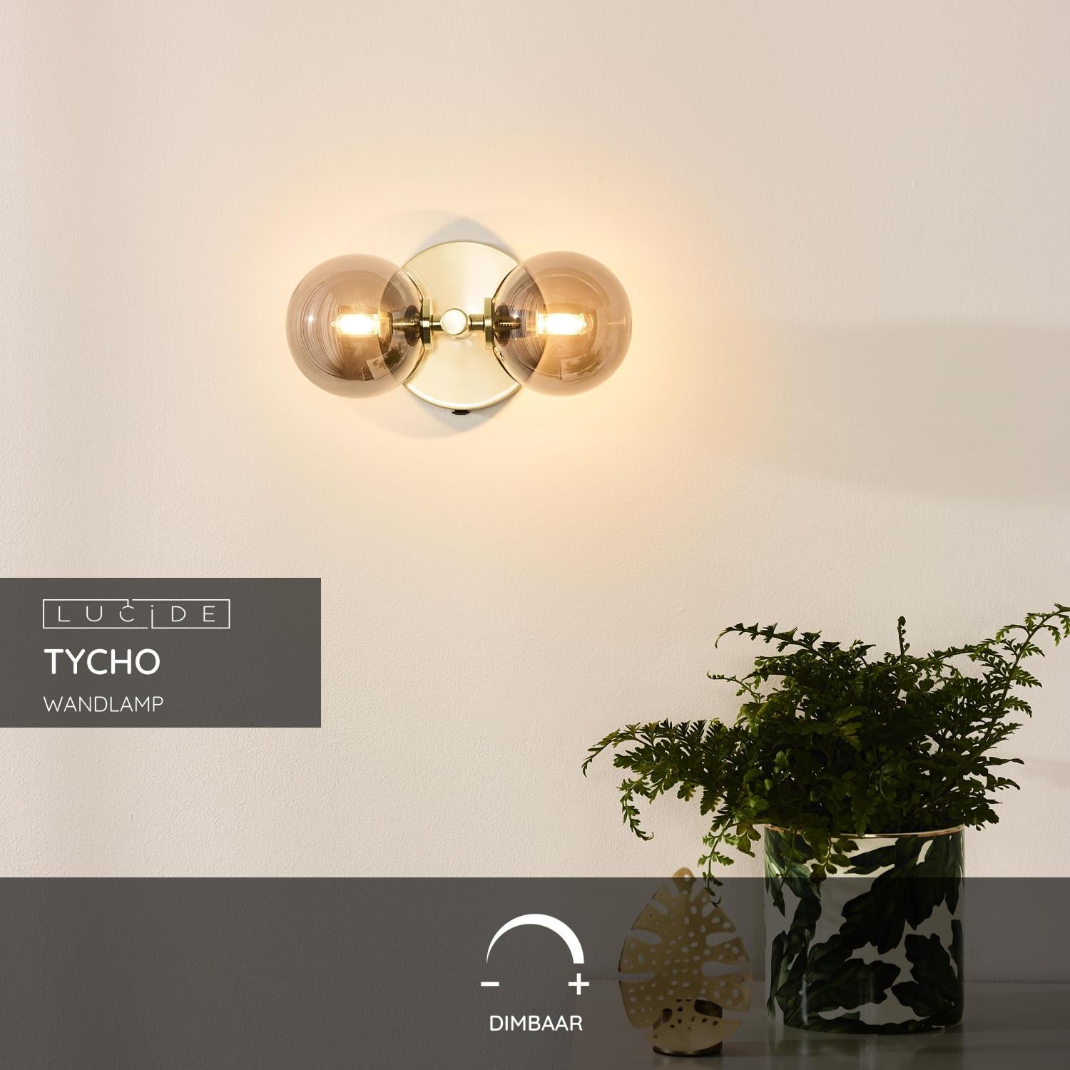 Lucide TYCHO Wandlamp - Mat Goud   Messing