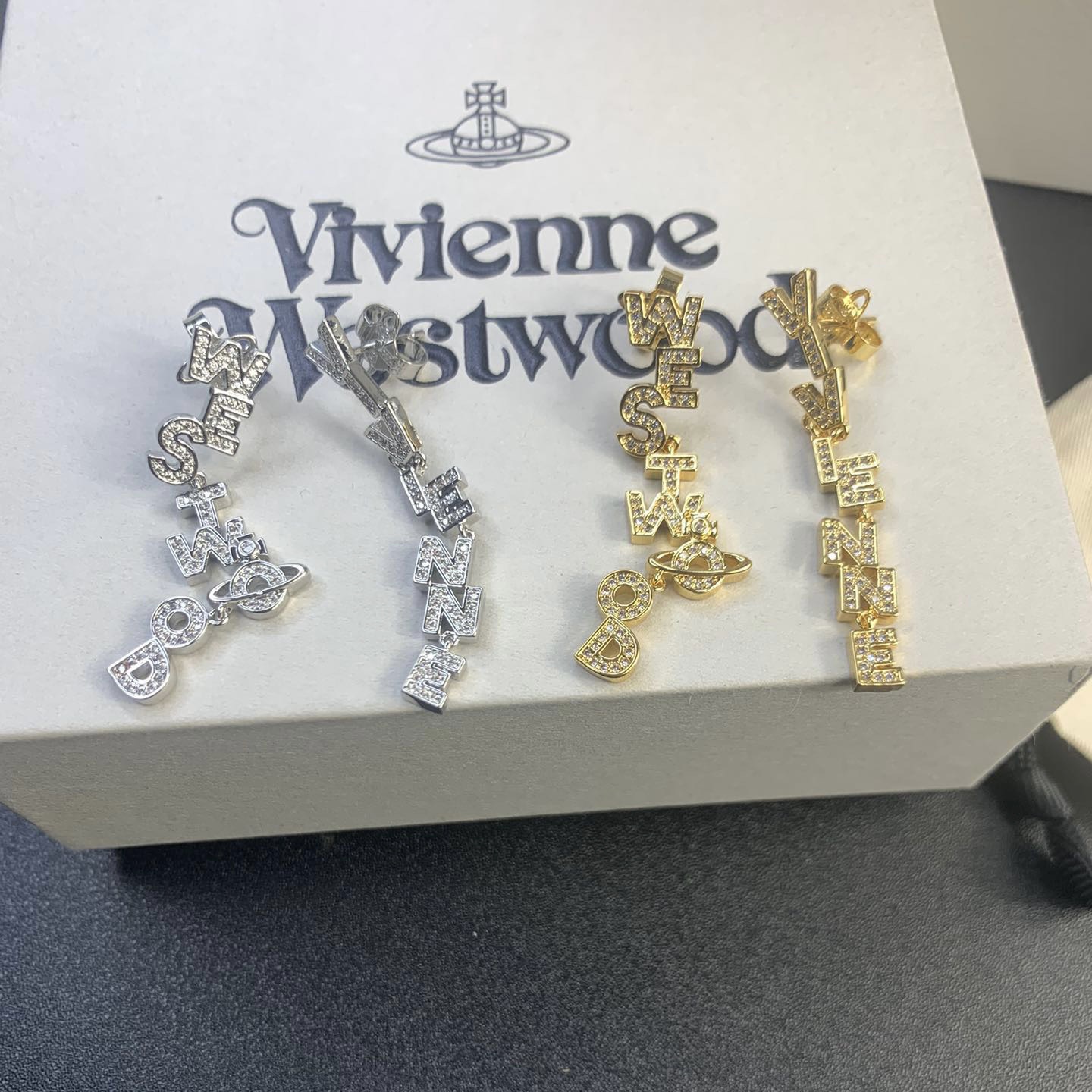 Vivienne Westwood Letters Asymmetric Earrings - Original Replica Club