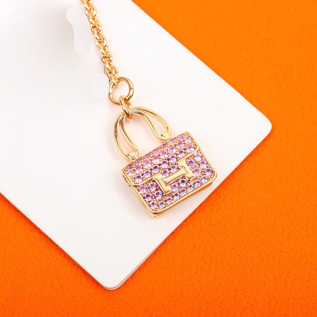 Hermes Pink Diamond H Bag Bracelet - Original Replica Club