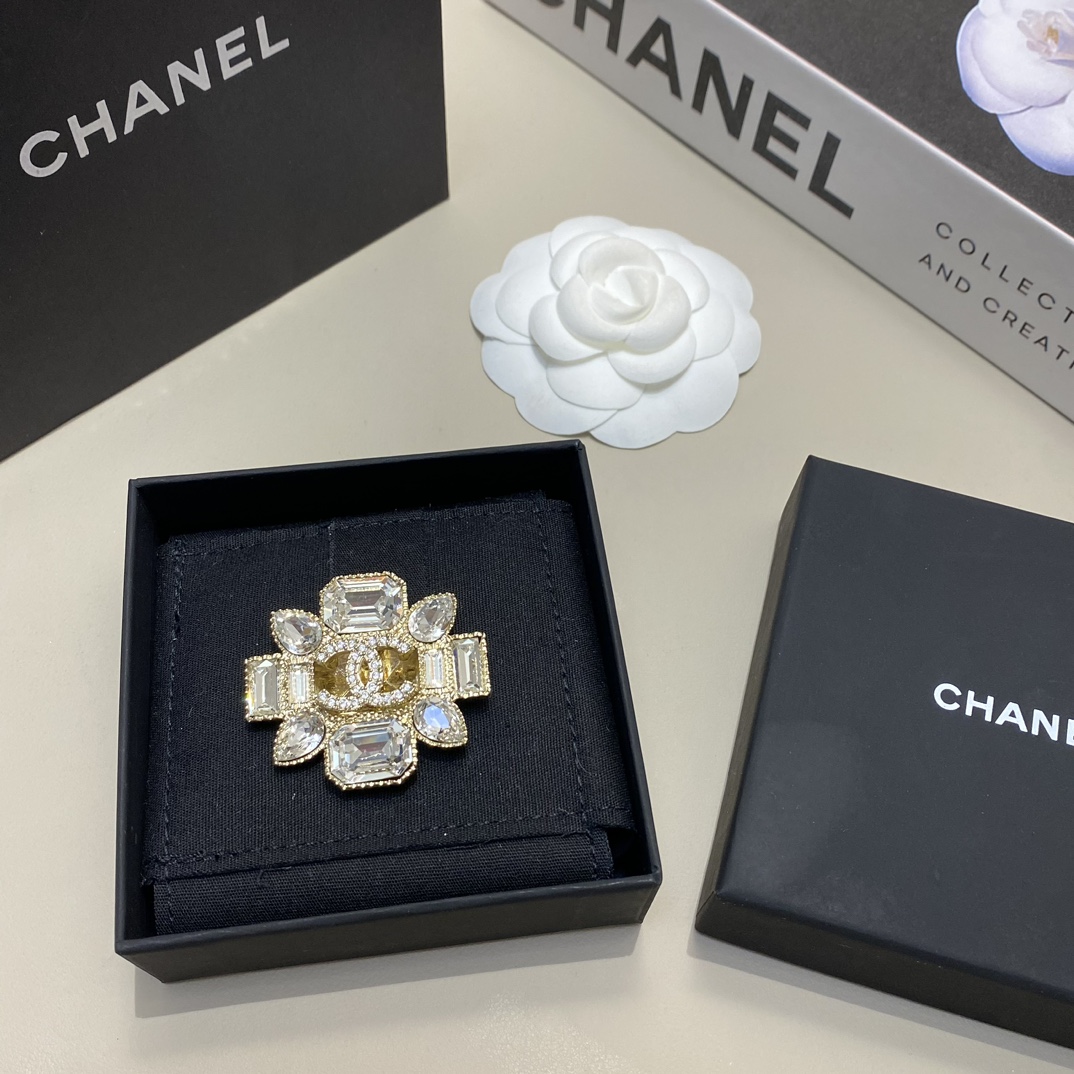 Chanel Luxury Rhinestone Flower Brooch - Original Replica Club