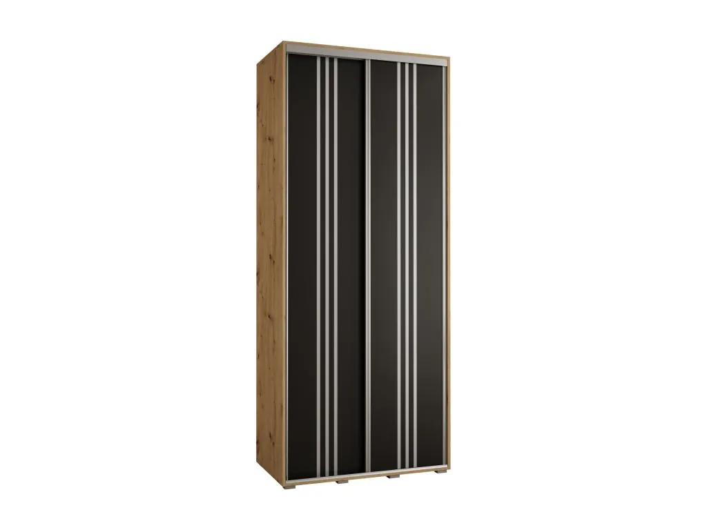 ARMARIO Mueblestop 6 DE PUERTAS CORREDERAS 235.2/120/45 2 puertas (Artisan/Negro/Plata) 38395KIIH
