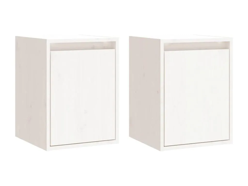 Armario de pared 2 uds Boverdeco maciza de Boverdeco blanco 30x30x40 cm