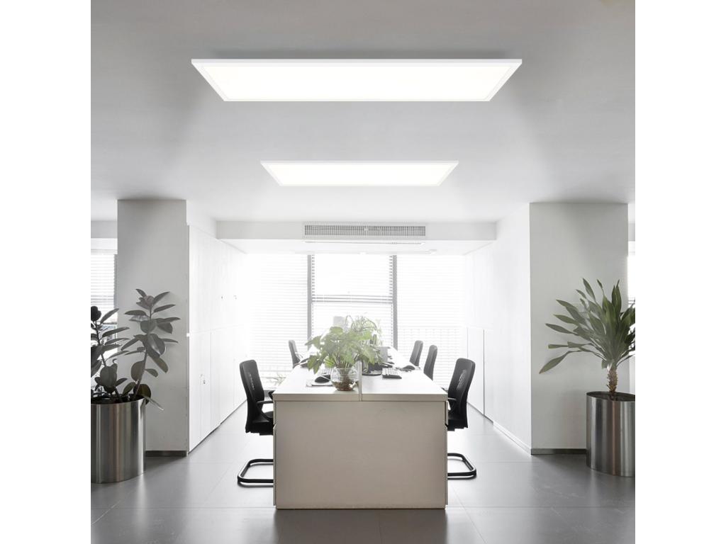 Casaplu LED - Lámpara de techo, 80 x 30 cm, 39 W, 3000 K, regulable en intensidad, plana, con control remoto, superficie iluminada, blanco, lámpara para oficina para la cocina.