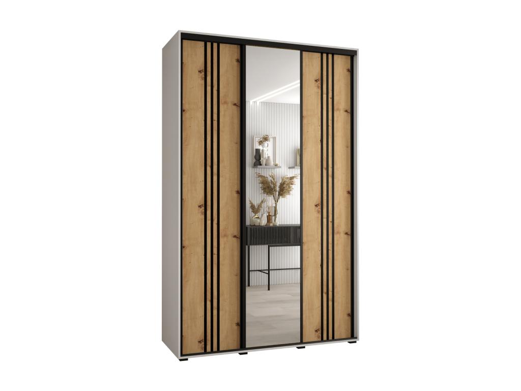 ARMARIO Homelyvo 7 DE PUERTAS CORREDERAS 235 - 2/150/45 3 puertas Negro/Artisan/Plata