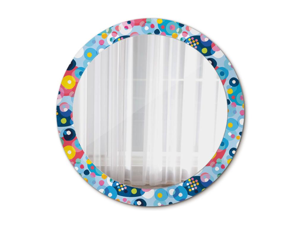 Espejo Redondo Decorativo - Círculos de Colores - 80cm