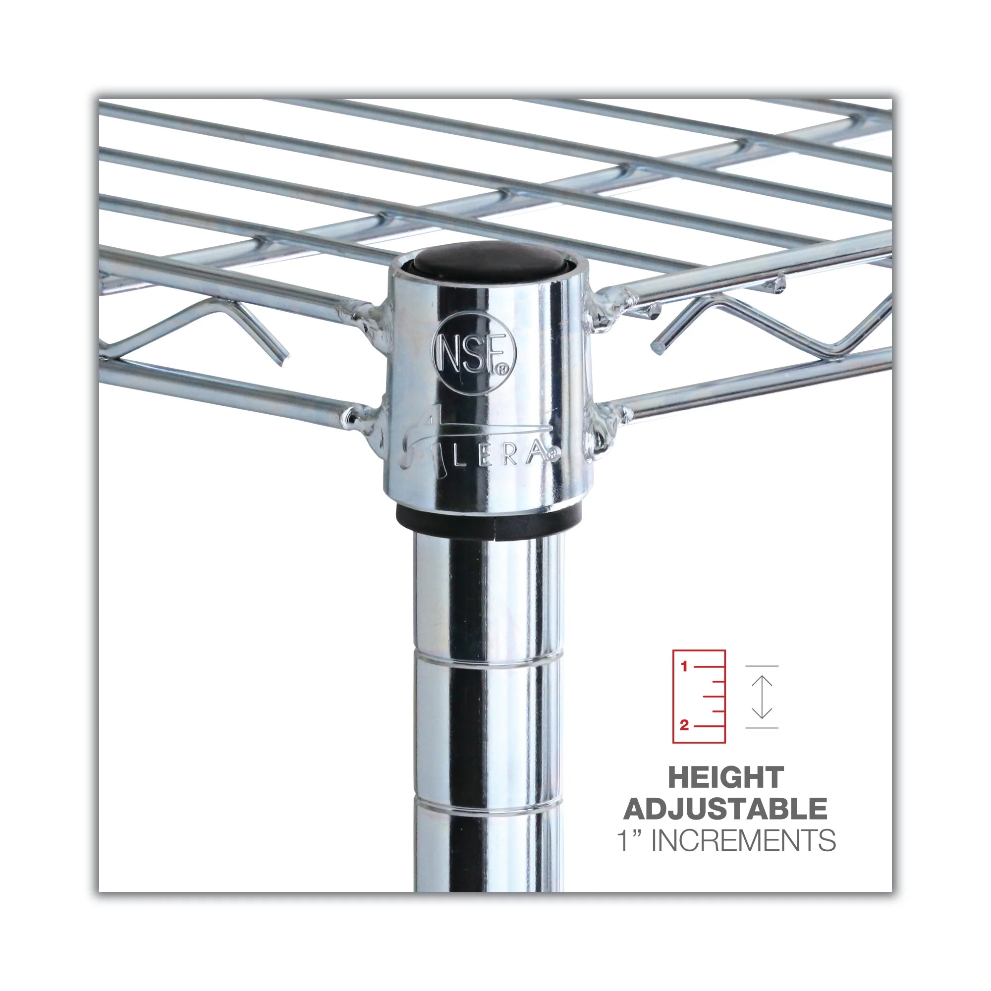 Alera NSF Certified 6-Shelf Wire Shelving Kit, 48w x 18d x 72h, Silver - image 6