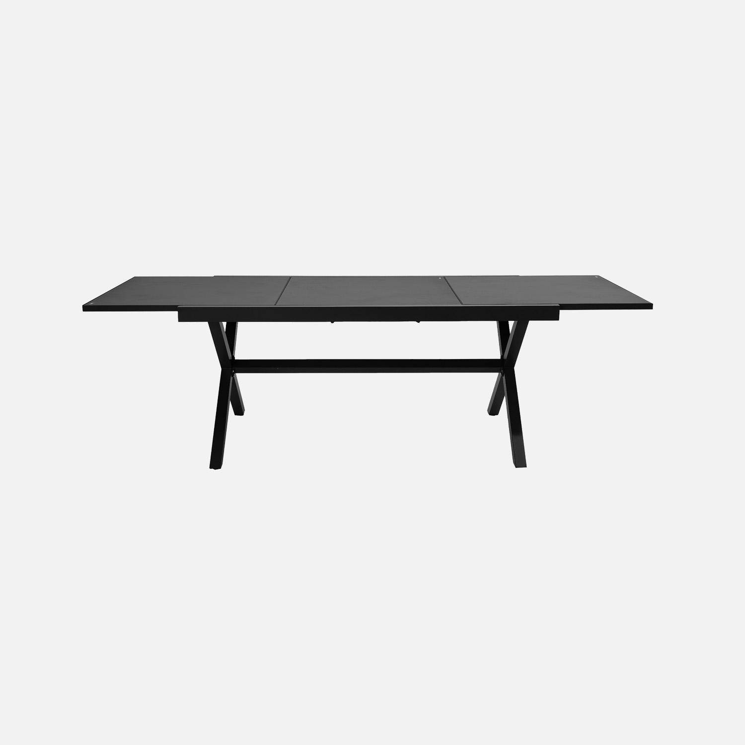 Ventura + Amara - Conjunto mesa de jardín extensible de aluminio con 8 sillas