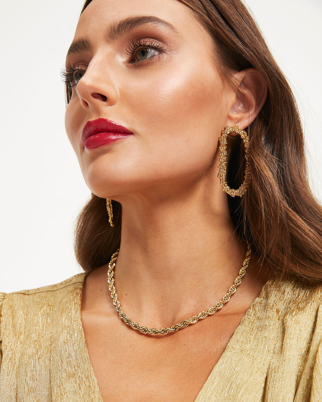 Havana Twisted Chain Choker Necklace - Gold - Se7enfashion
