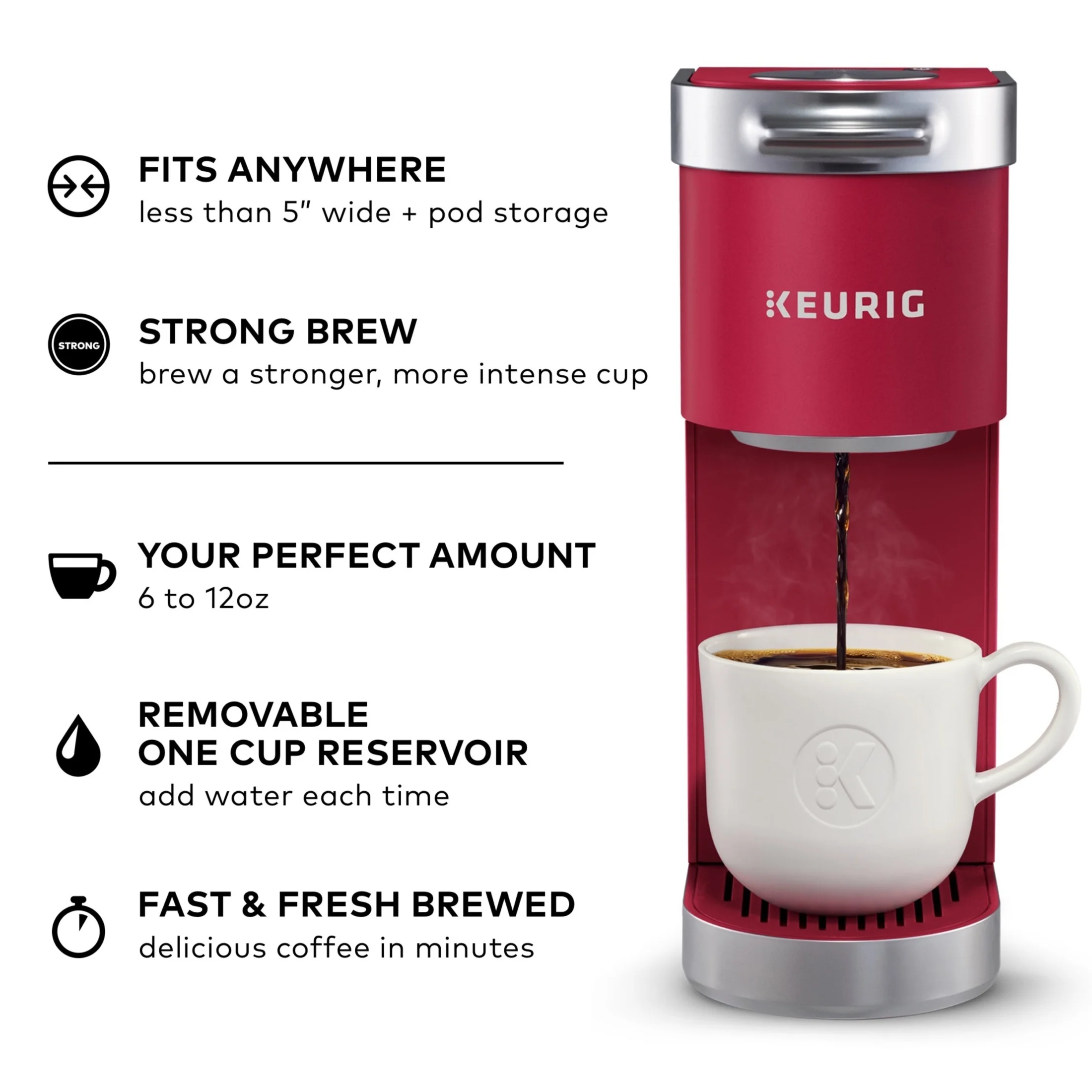 Keurig K-Mini Plus Single Serve K-Cup Pod Coffee Maker, Dusty Rose - Image 26