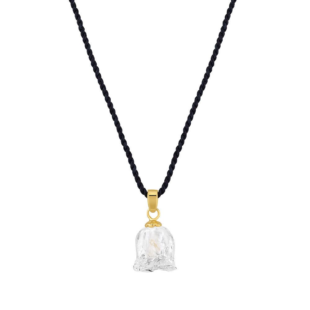 PENDENTIF MUGUET - CRISTAL INCOLORE, PLAQUÉ OR JAUNE 18 CARATS