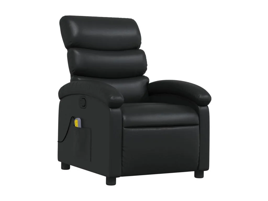 Sillón de masaje reclinable cuero sintético negro