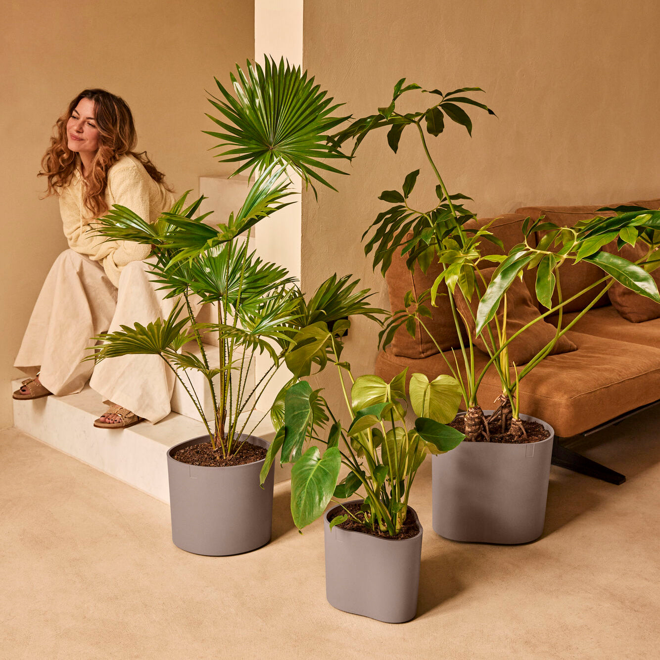 Elho Eden 30 - Zacht taupe - L 31 x B x H 28 cm - Binnen en Buiten - 1