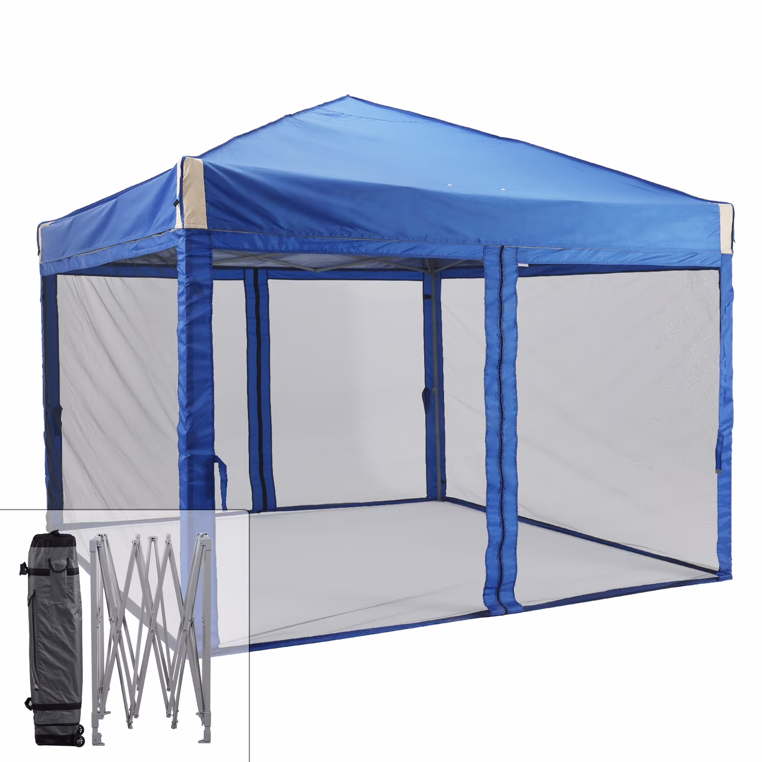 Aoodor 12'x12' Pop Up Canopy with Removable Mesh Sidewalls, Outdoor Portable Instant Shelter Tent-Black