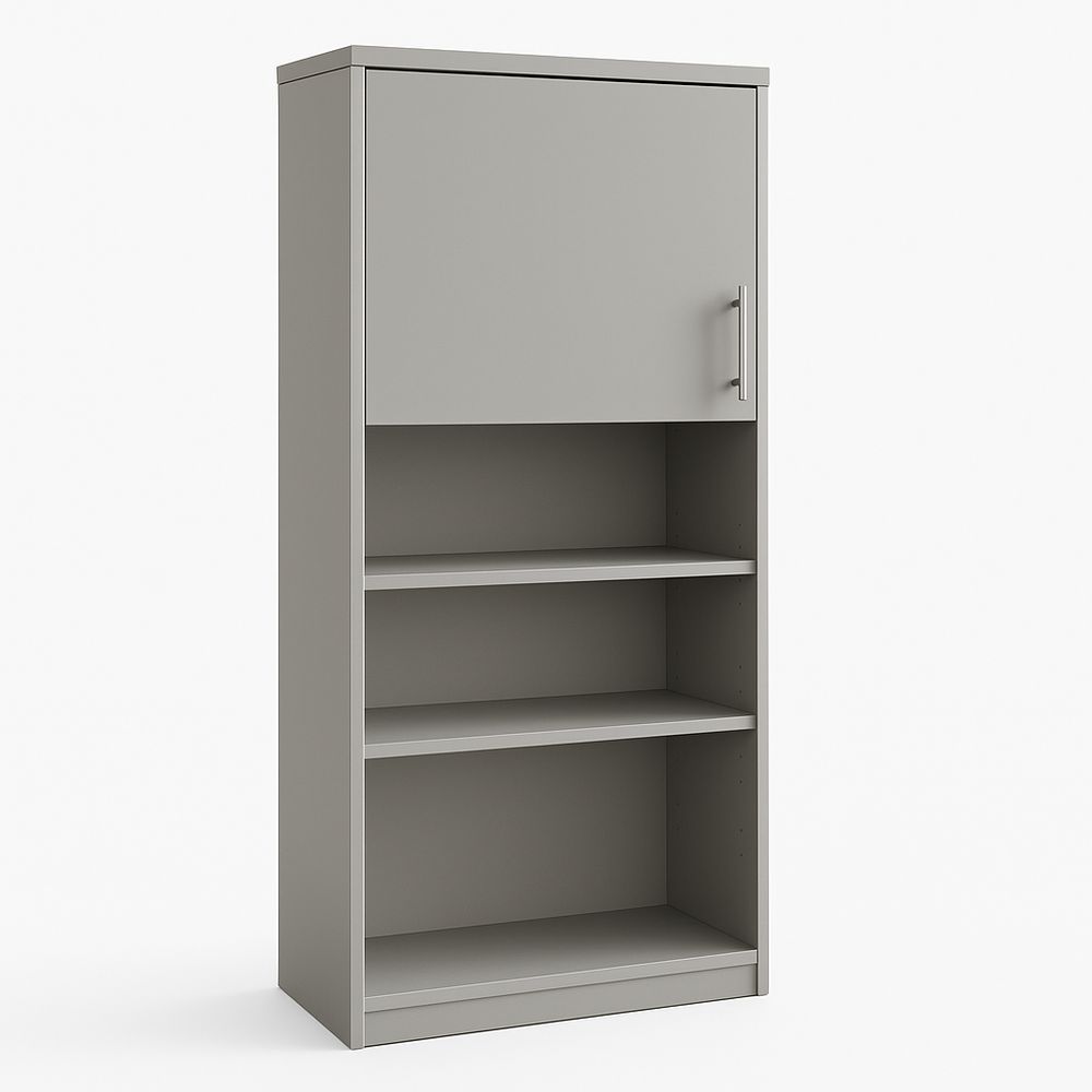 Armario de almacenamiento moderno de 4 estantes,estructura de MDF,color gris,hogar y oficina