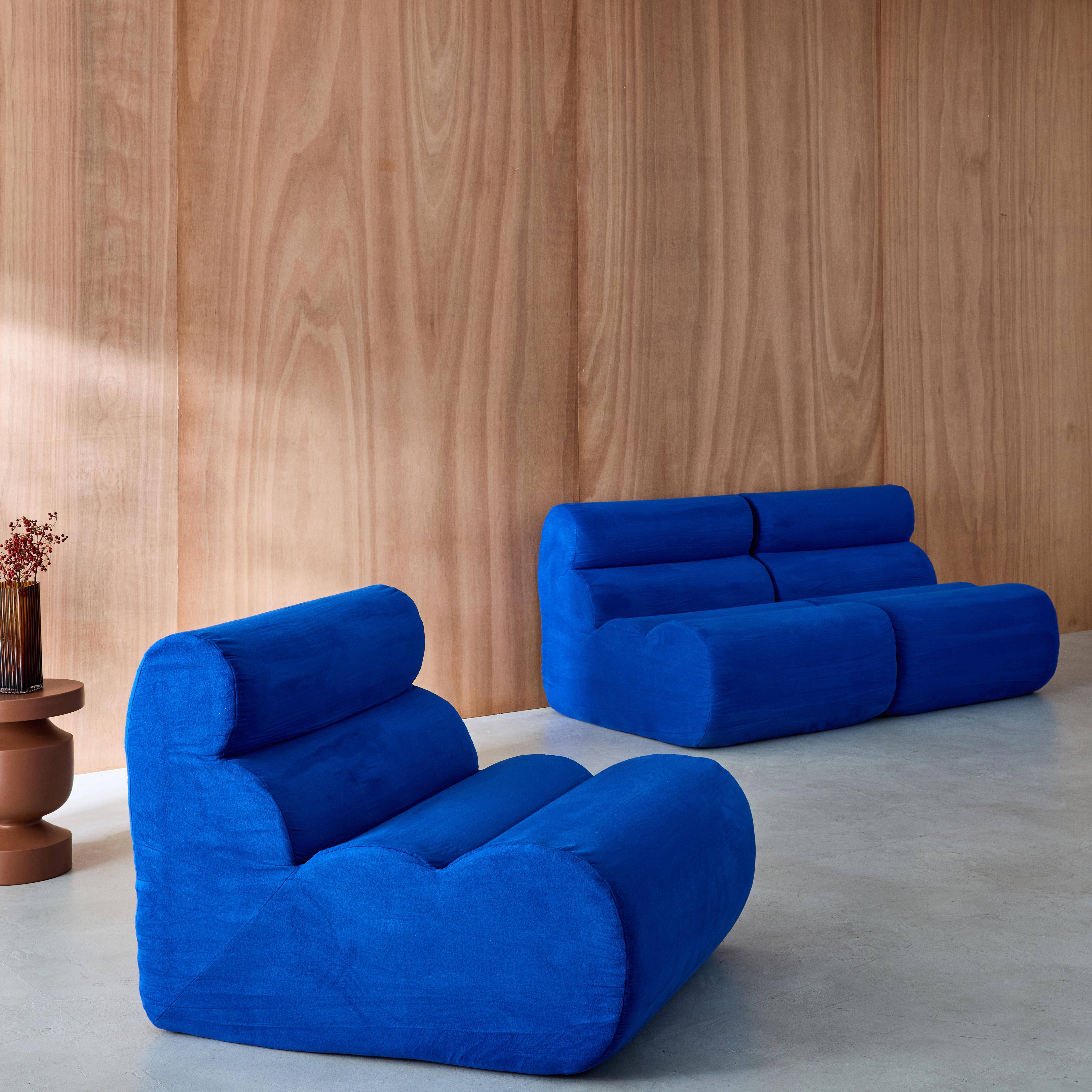 Nova tejido - Sofá modular de tela simple, 3 plazas