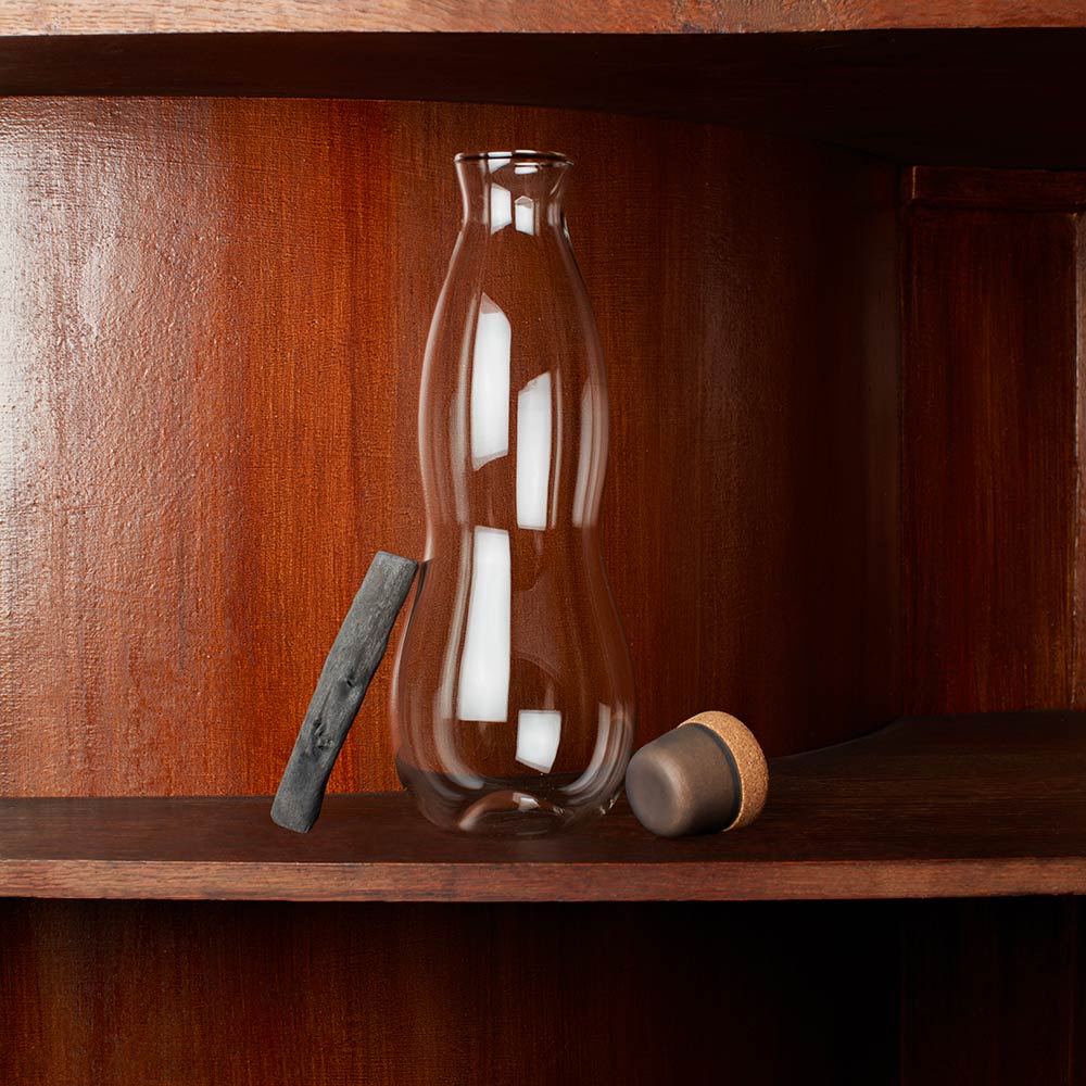 Carafe d'eau en verre purificatrice - 1,1L