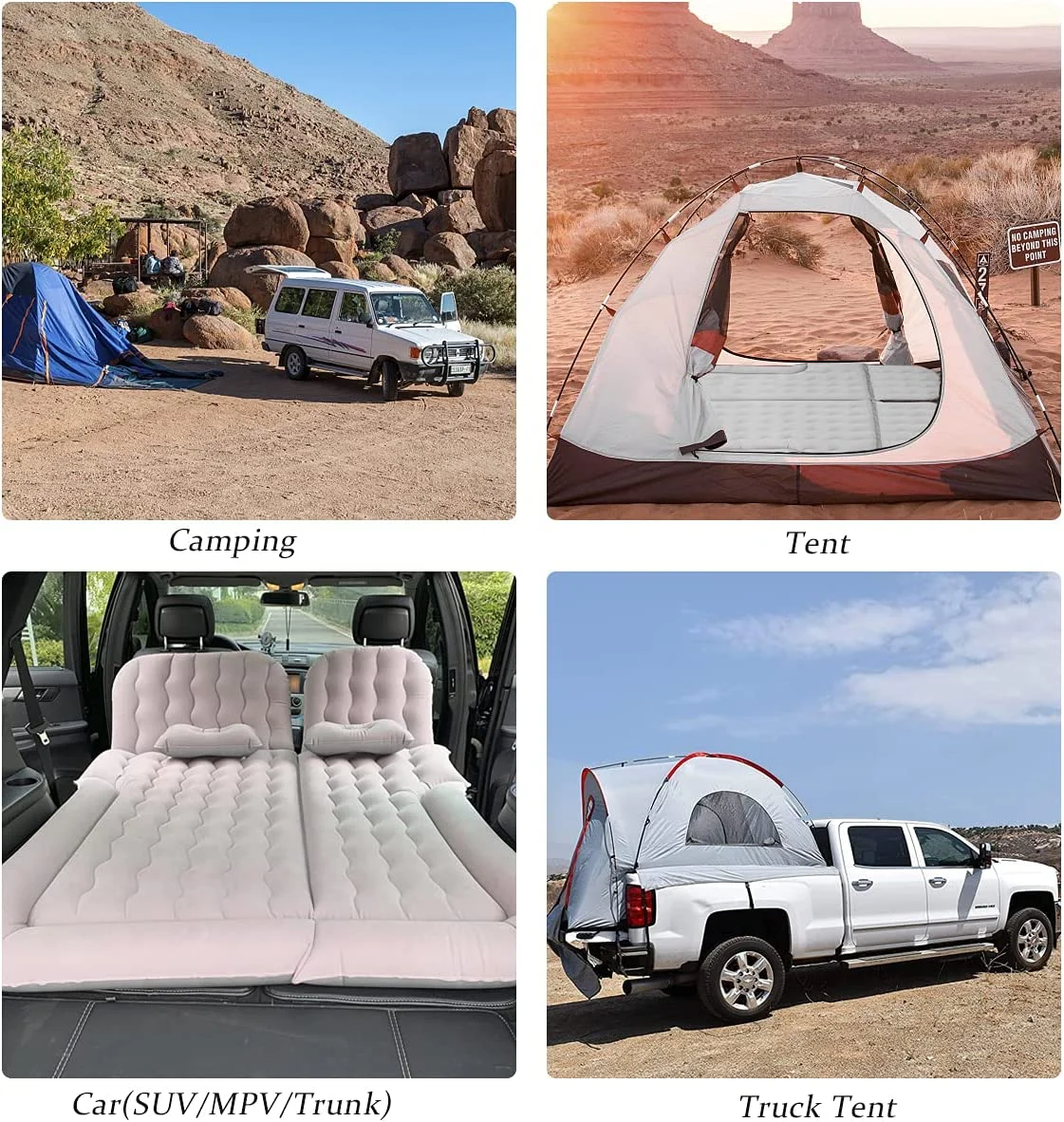 3 in 1 SUV Air Matterss | Car Mattress with Electric Air Pump-2 Support Fillers & 2 Pillows Fits SUV|MPV|Minivan for Road Trip Camping Black - Image 11