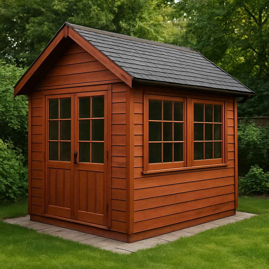 Caseta de Jardín Marrón de Madera para Jardín Exterior, 200×270×265 cm orBSgOb235Gb