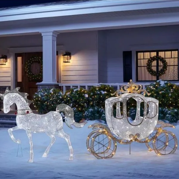 WAYFAIR 180 Light Led Carriage With 43 In Led Horse