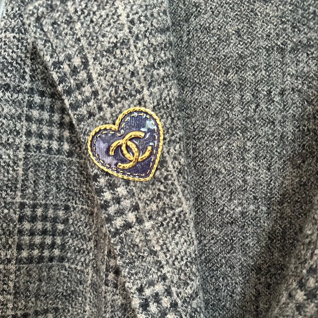 Chanel Denim Blue Heart Brooch - Original Replica Club
