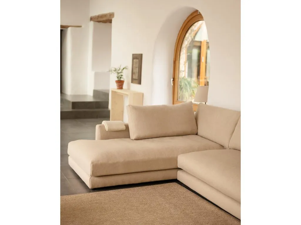 Sofá 3/4 plazas con chaise longue izquierdo tono beige 275x190cm - Casabellaes 79800YTTV