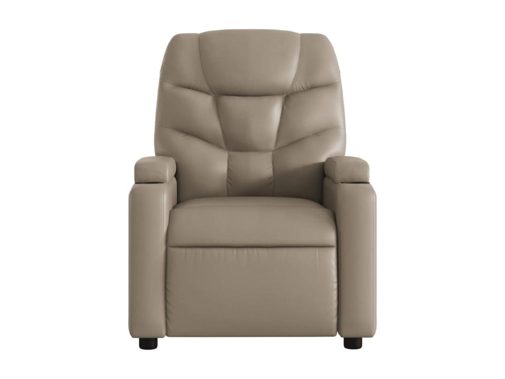 Sillón reclinable de cuero sintético color capuchino