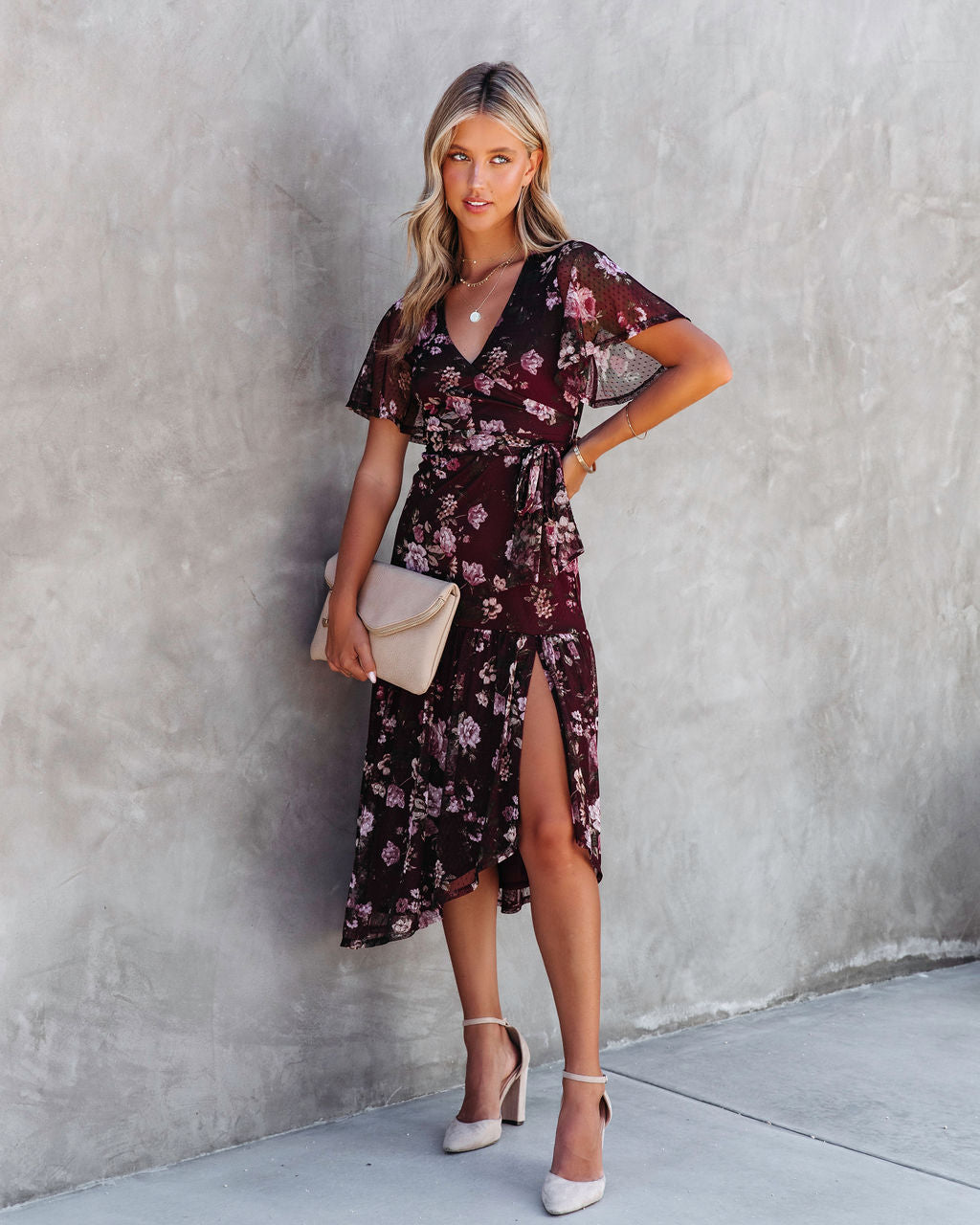 Fallen Romance Floral Ruffle Midi Dress - Se7enfashion