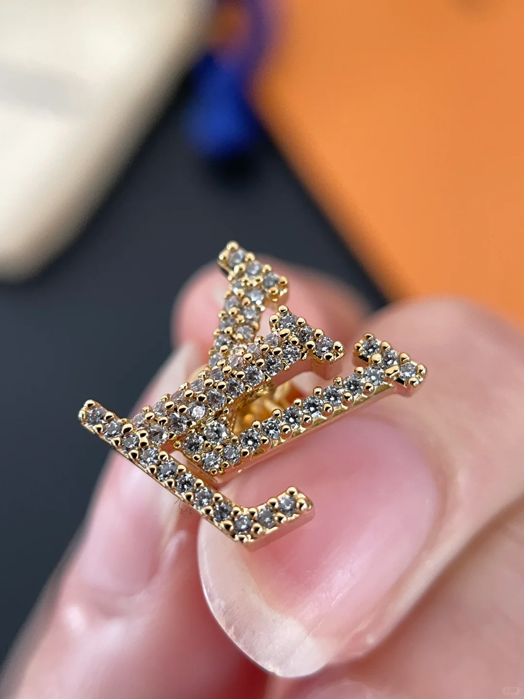 Louis Vuitton Diamond LV Letter Earrings - Original Replica Club