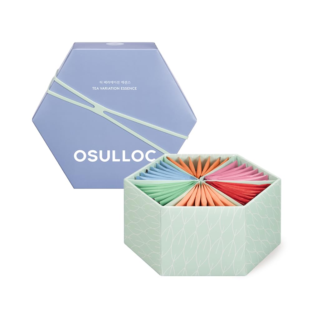 OSULLOC Premium Tea Collection (40 count, 10 flavors x 4 ea), Mothers Day Gifts, Self Care Sampler Gift Box Variety Pack, Premium Organic Pure & Blended Tea from Jeju