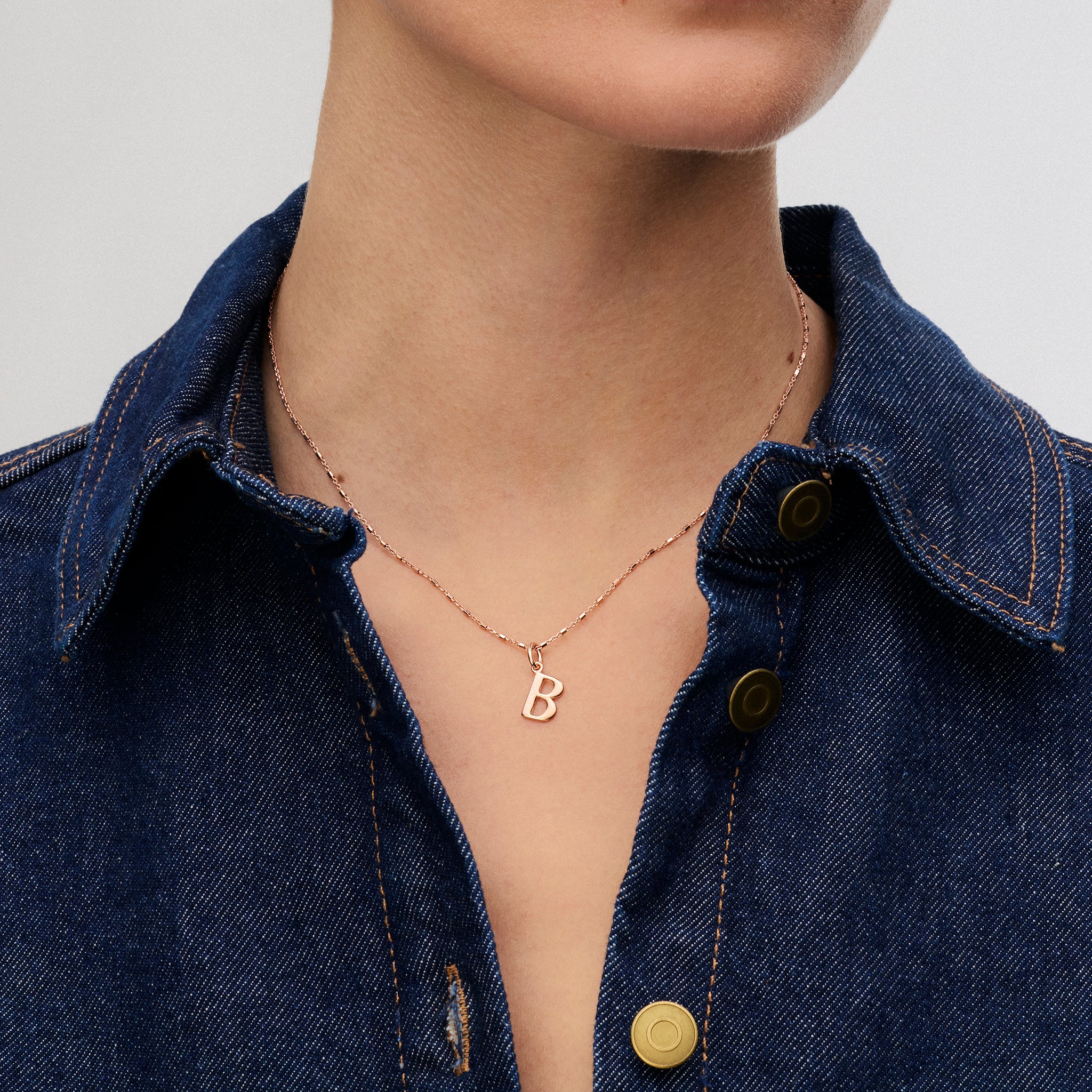 14k Rose Gold Vermeil Letter Charm