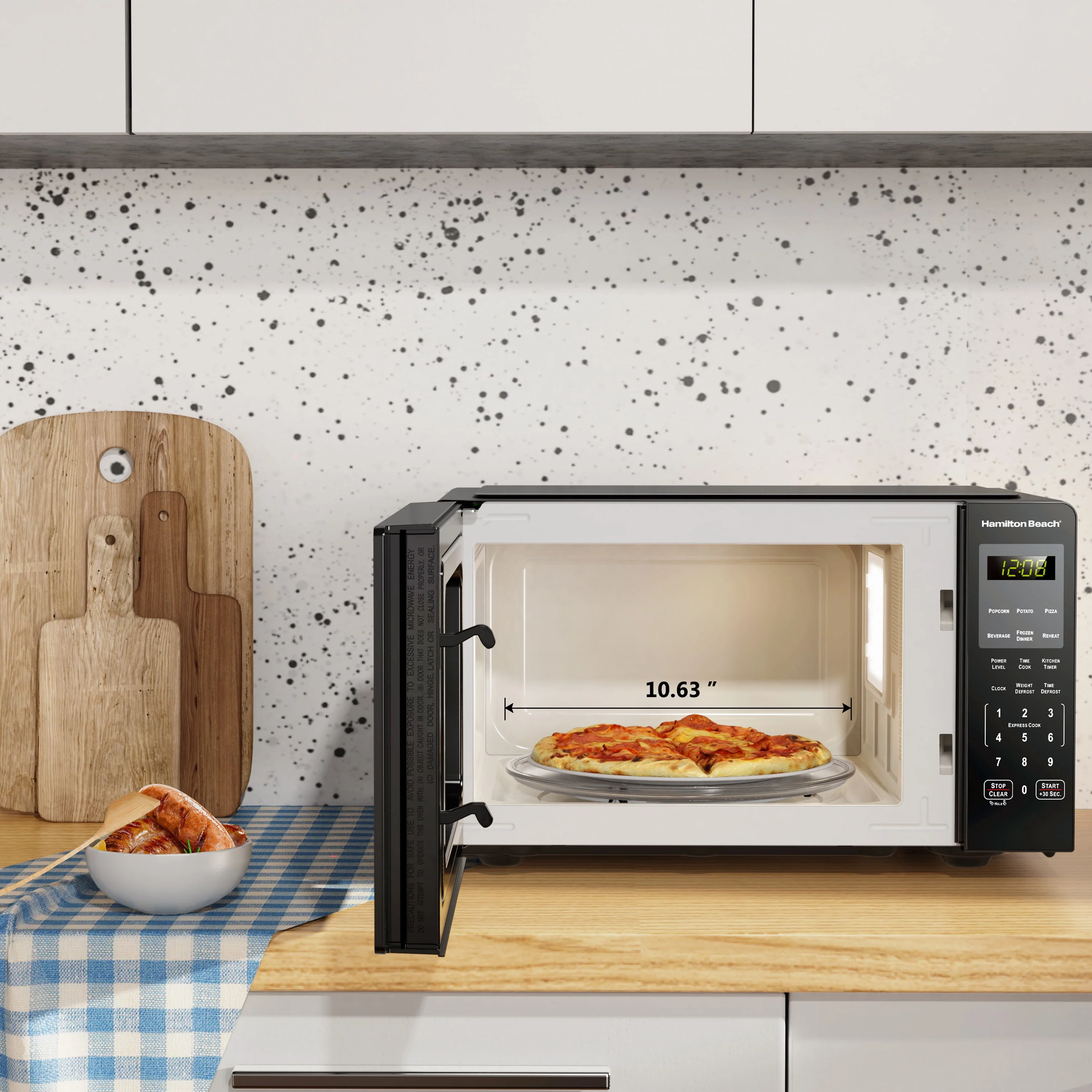 Hamilton Beach 0.9 Cu ft Countertop Microwave Oven, 900 Watts, Stainless Steel, New - Image 7