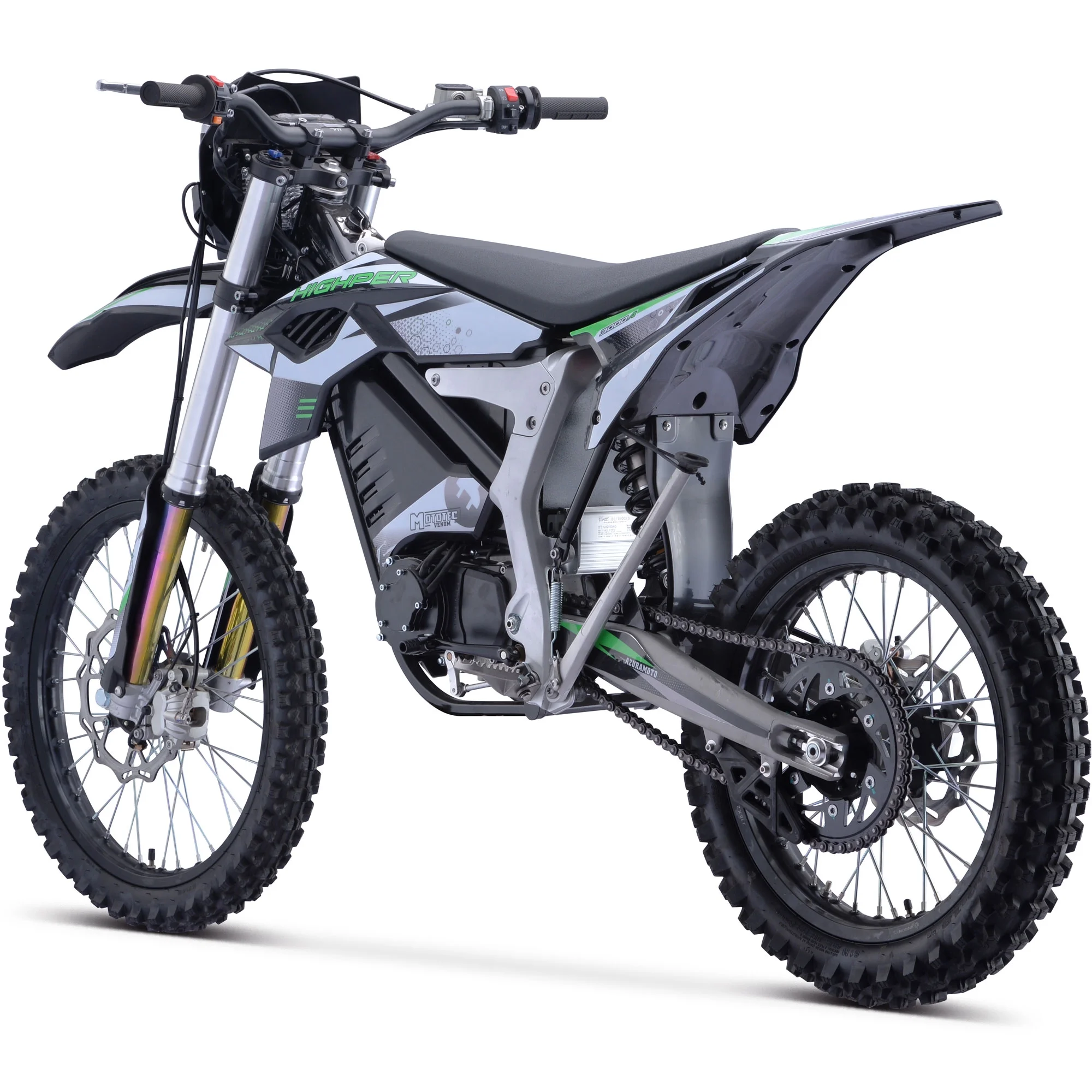 MotoTec Venom 72v 12000w Electric Dirt Bike White - Image 4