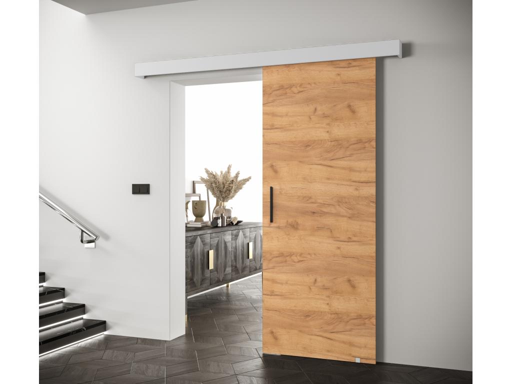 Puertas correderas Salwador I 80x204 cm (Roble Craft / Blanco / Negro)