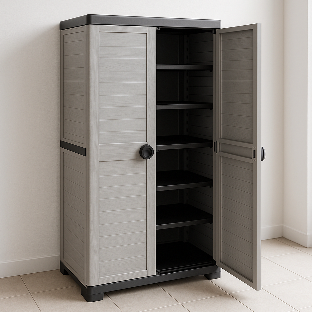 Organizadores de almacenamiento armario plástico 195x95x94.4 cm gris antracita interiores exteriores resistencia impermeable