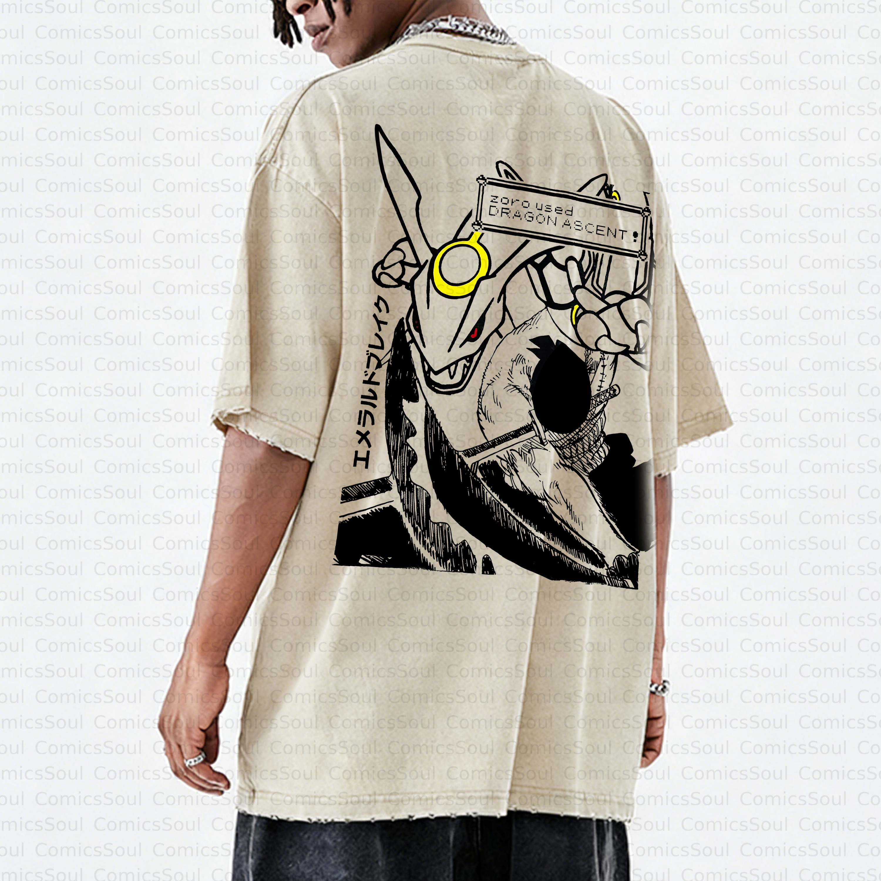Unisex Anime Inspired Vintage Washed T-Shirt