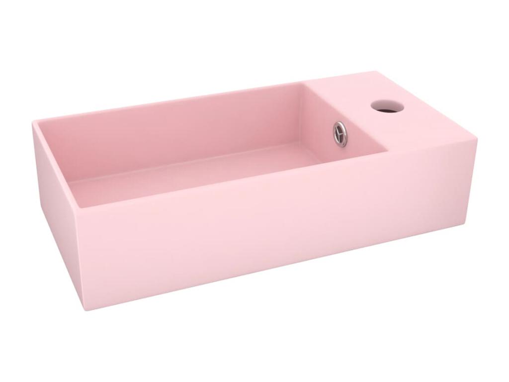 Lavabo de baño con rebosadero Cerámica Rosa