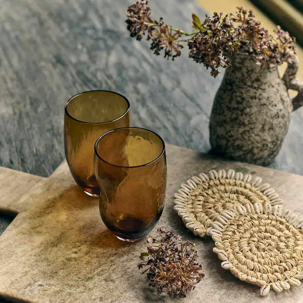 Odessa Tumbler Glass, Amber