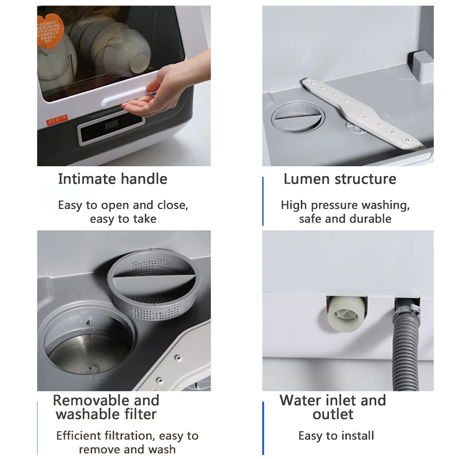 Autrinix Portable Dishwasher with 99.9% Sterilization, 3 Wash Modes & Water-saving Function, Compact Design, Perfect for Apartments & Small Kitchens - Image 8