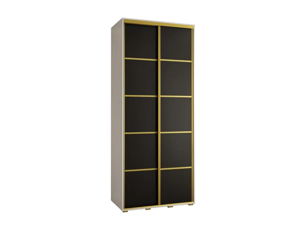 ARMARIO Decopractico 4 DE PUERTAS CORREDERAS 235.2/110/60 2 puertas (Blanco/Negro/Oro) FWXJ75881